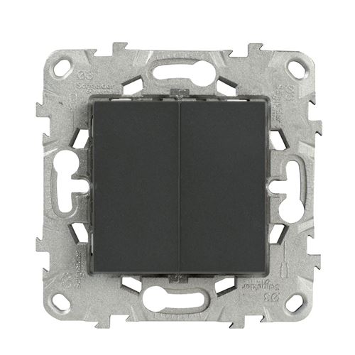 Non Communiqué Schneider Electric - Double Interrupteur Va Et Vient 10A - Anthracite - Unica - Schneider