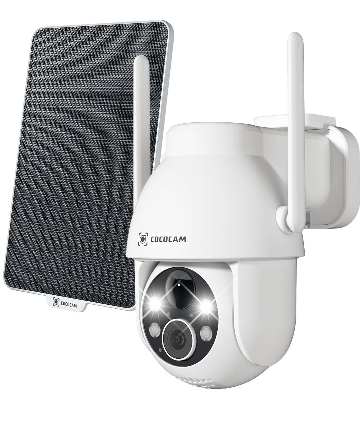 COCOCAM 3G/4G LTE Caméra Surveillance Extérieure Solaire - Caméra PTZ 2K Détection Humaine PIR, Reconnaissance AI, Batterie 10000mAh, Compatible Alexa | Leroy Merlin