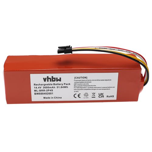 Vhbw Batterie compatible avec Xiaomi Roborock S55, S6, S60, S65, Sweep One S50 robot électroménager (3600mAh, 14,4V, Li-ion)