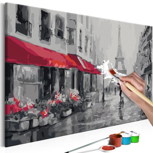 40 98 Sur Tableau A Peindre Par Soi Meme Paris Sous La Pluie Decoration Image Art Peinture Par Numeros Kits De Peinture Pour Adultes 60x40 Cm Achat Prix Fnac