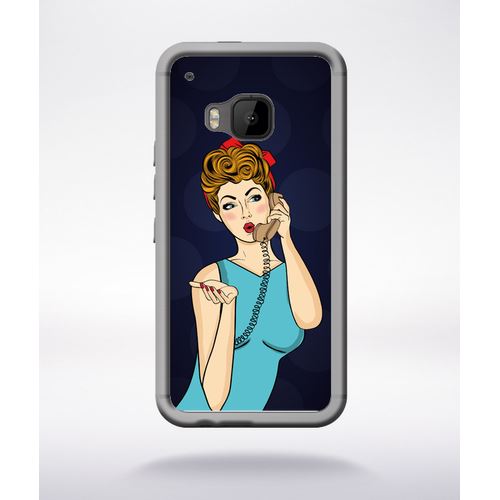 Coque Pin Up Fond Noir Compatible Htc One M9 Transparent