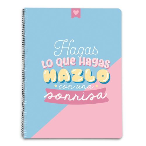 Cahier Couverture Polypropylene A4 5X5 Microperforado Carouge Blue & Pink