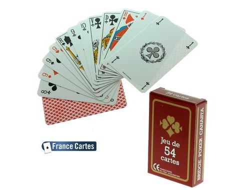 Jeu De 54 Cartes Étui Carton Dos Quadrillé Jeu De Compétition