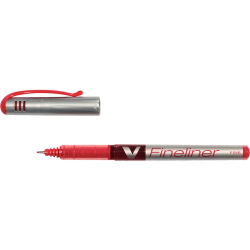 PILOT Lot de 3 Feutres V-Fineliner Pointe Fine Rouge