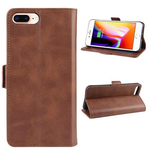 Etui en PU + TPU avec support café pour votre Apple iPhone 8 Plus/7 Plus