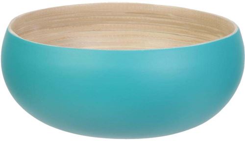 The Home Deco Factory - Saladier en bambou turquoise 19 cm