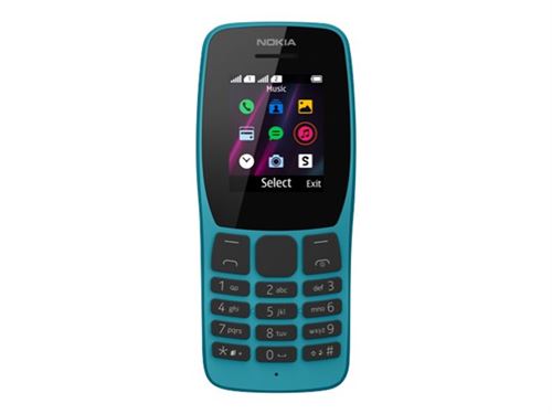 Nokia 110 - Téléphone mobile - double SIM - 4 Mo - microSD slot - RAM 4 Mo - 0,08 MP - Nokia Series 30+ - Bleu océan
