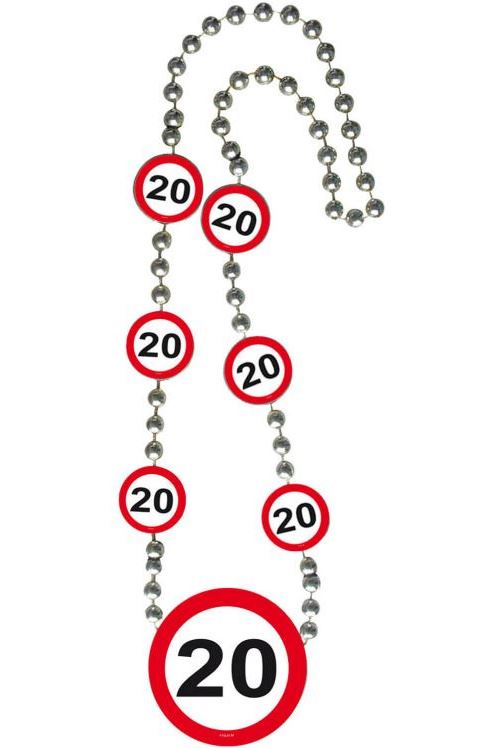 Folat chaîne de panneaux de signalisation 20 ans 50 x 7 x 1 cm rouge/blanc