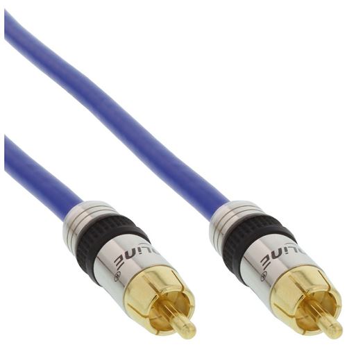 Inline Câble Cinch Audio, Inline®, Premium, Prise Doré, 1X Cinch Mâle/Mâle, 20M