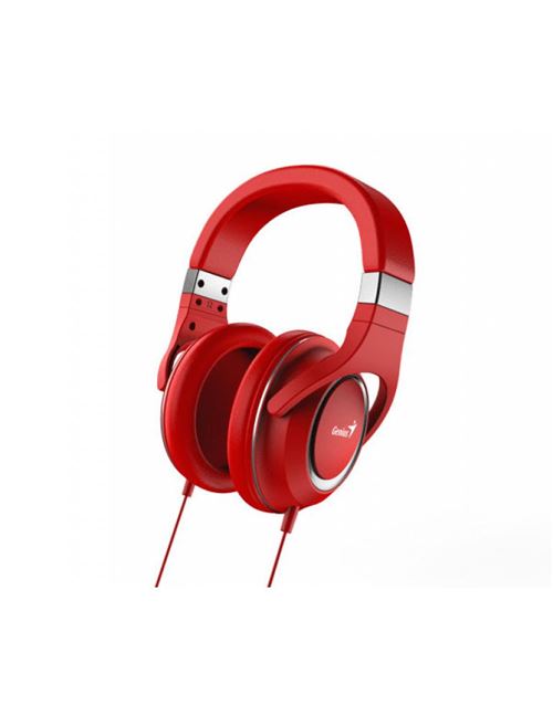 Genius HS-610 Casque et Micro Binaural Bandeau Rouge avec Fil - Casques et micros (avec Fil, Bandeau, Binaural, Supra-aural, 20-20000 Hz, Rouge)