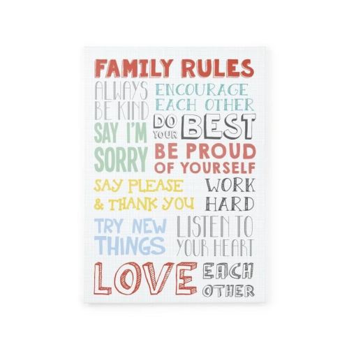 TANUKI Toile tendue Family rules - 70x50 cm