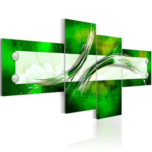 Tableau - vert motif abstrait .Taille : 100x45