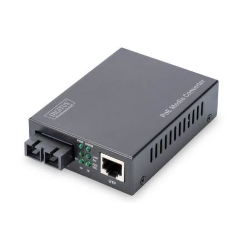 Gigabit Ethernet PoE+ Media Converter, Singlemode 802.3at DN-82160