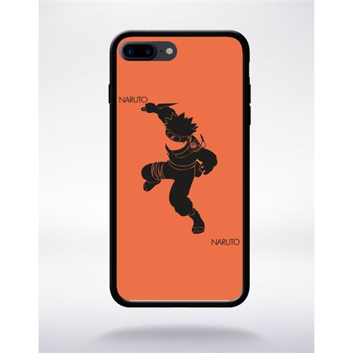Coque naruto compatible apple iphone 7 plus bord noir silicone