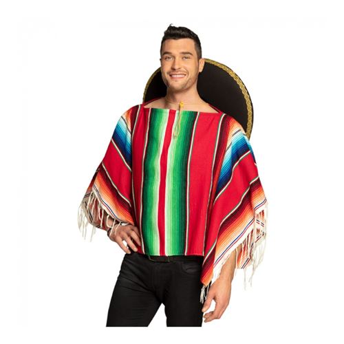 poncho mexicain couleurs vives 120cm adulte TAILLE UNIQUE - 95480