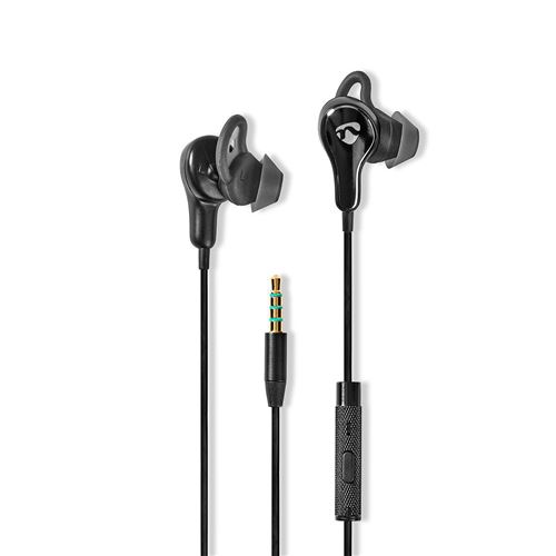 Nedis HPWD8000BK - In-ear hoofdtelefoons met micro - inwendig - met bekabeling - 3,5 mm-stekker - zwart