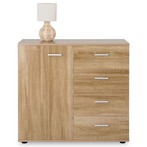 Buffet salle &agrave; manger CHICAGO L 91 cm - Coloris ch&ecirc;ne sonoma