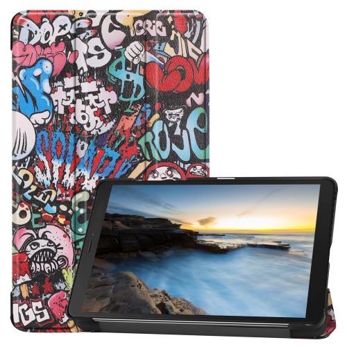Générique Galaxy Etui En Pu Impression De Motifs Avec Support Tripliure Graffiti De Dessin Animé Pour Votre Samsung Tab A 8.0 (2019) Sm-T290/Sm-T295 - Image 1