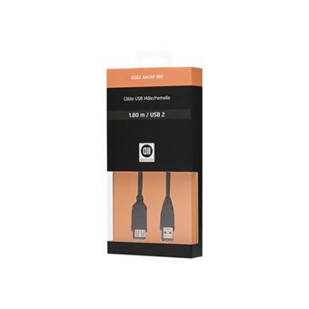 D2 Diffusion - Rallonge de câble USB - USB (M) pour USB (F) - USB 2.0 - 1.8 m - 1