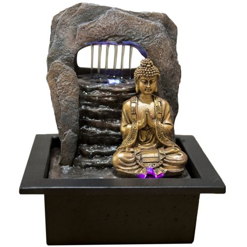 Meilleurs prix pour Fontaine d'intérieur bouddha zen harukata - marron