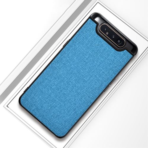 Coque en TPU hybride de tissu mat bleu clair pour votre Samsung Galaxy A80