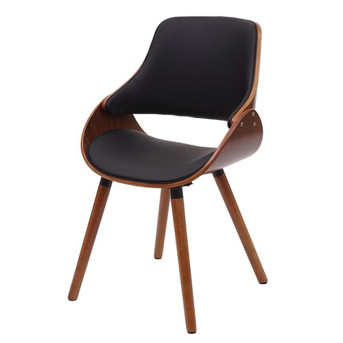 Chaise de Salle à manger MENDLER HWC-D23 similicuir noir