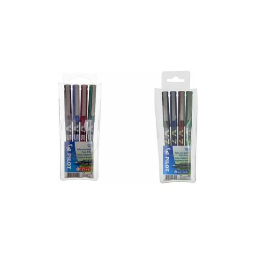 Pilot Stylo Roller Hi-Tecpoint V7, Étui De 4, Assorti