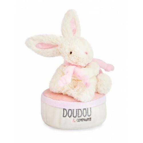 Boite à musique tournicoti lapin bonbon rose - doudou et compagnie