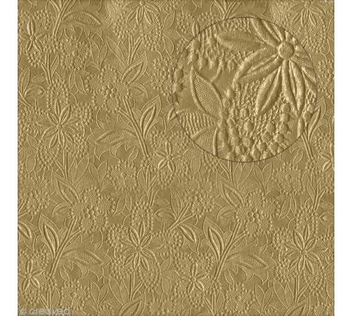 Papier Opéra Clairefontaine - Beige embossé - 12 feuilles 30,5 x 30,5 cm