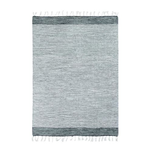 tapis terra - 160 x 230 cm - bandes gris, argent et blanc bandes