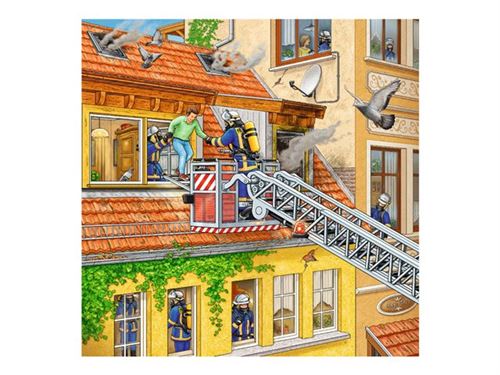 Rave Ravensburger Puzzle Les Pompiers Au Travail 3 X 49 Pièces