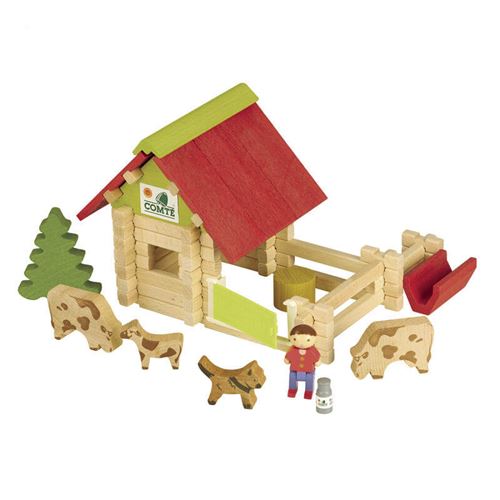 Jeujura - 8051 - jeu de construction - petite ferme avec animaux - 70 pièces