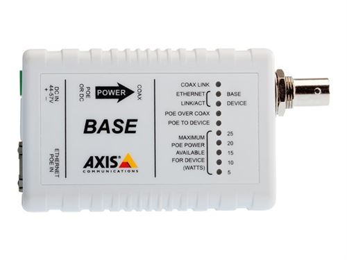 AXIS T8641 Ethernet Over Coax Base Unit PoE+ - convertisseur de support - Ethernet, Fast Ethernet