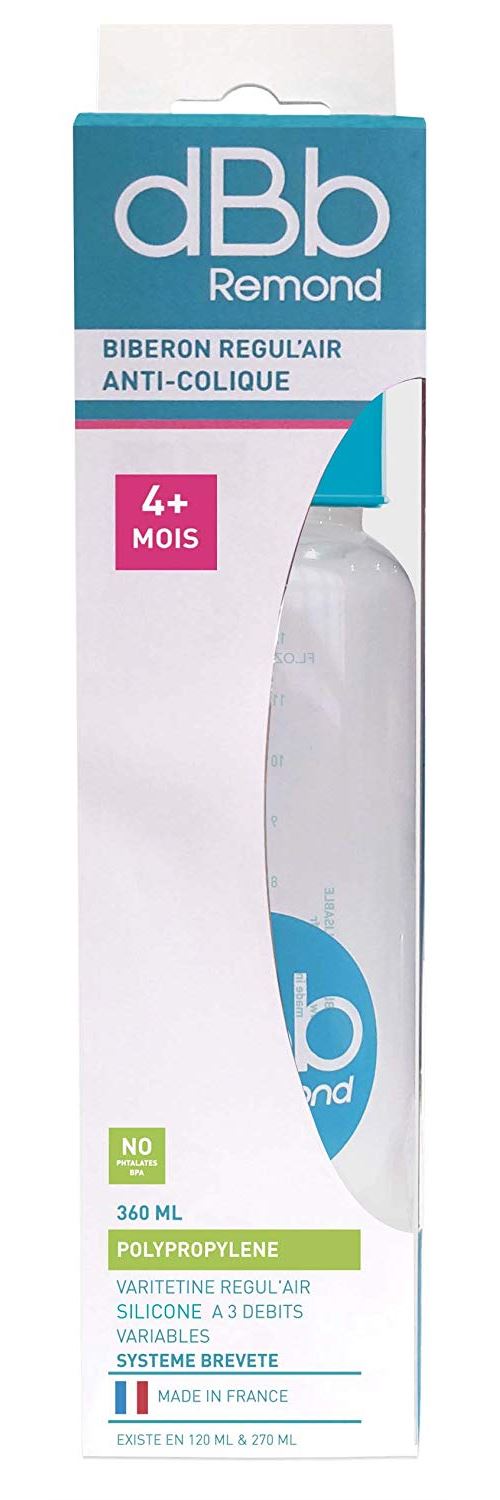 dBb Remond Régul'Air Biberon Varitétine en Silicone Turquoise 360 ml