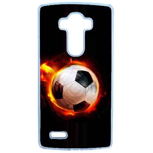 Coque Ballon De Foot En Feu Compatible Lg G4 Transparent