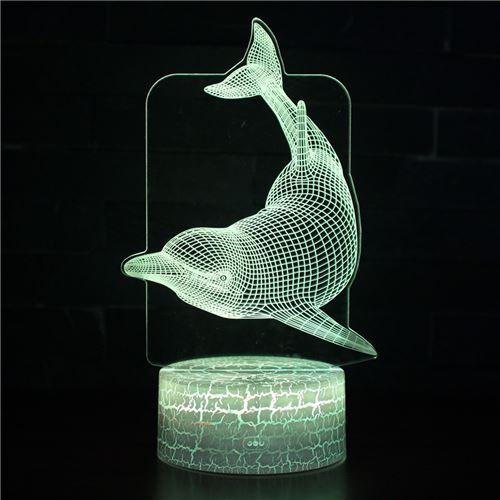 Stack Lampe 3D Tactile Veilleuses Enfant 7 Couleurs Avec Telecommande - Dauphin #566