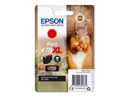 Epson 478XL - 10.2 ml - haute capacité - rouge - original - cartouche d'encre - pour Expression Home HD XP-15000