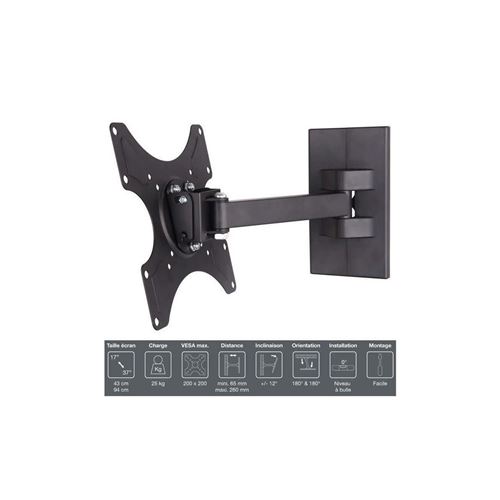INOTEK WMB 101 - Support TV mural orientable pour écrans plats de 17 à 37 pouces (43 à 94 cm)
