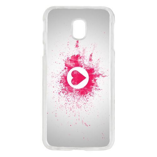 Coque motif coeur amour compatible galaxy j7 2017 transparent