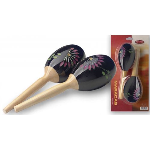 STAGG MARACAS EN BOIS, 19CM,NOIR