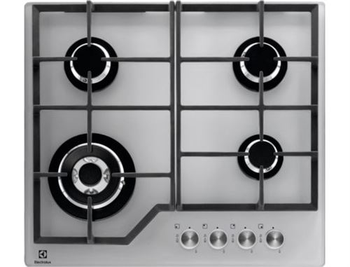 Electrolux KGG6436S - Table de cuisson au gaz - 4 plaques de cuisson - Niche - largeur : 56 cm - profondeur : 48 cm