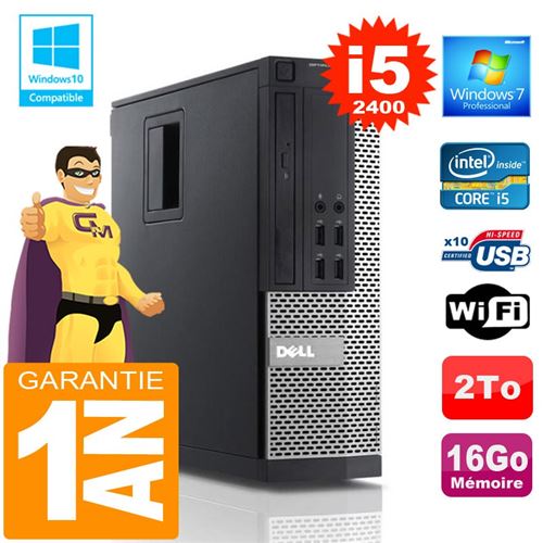 Pc dell 990 sff core i5-2400 ram 16go disque 2 to wifi w7 État correct - Dell reconditionné disponible sur Fnac