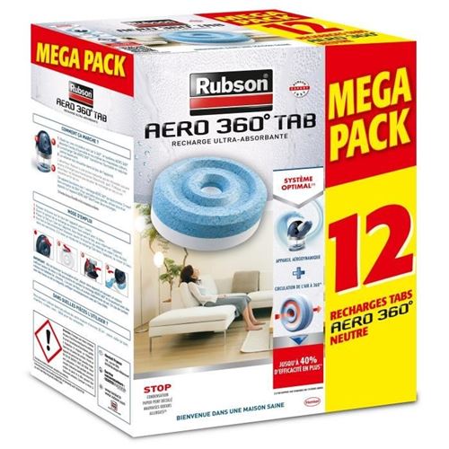 Rubson promo mega pack lot de 12 recharge aero 360 rub