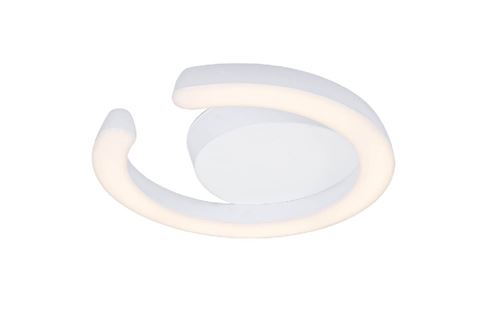 HOMEMANIA Lampe de Plafond Ring Plafonnier - Murale - Blanc en Métal, 35 x 35 x 7 cm, 1 x Bande de LED, 24W, 2520LM, 3000K Lumière Blanc Naturel