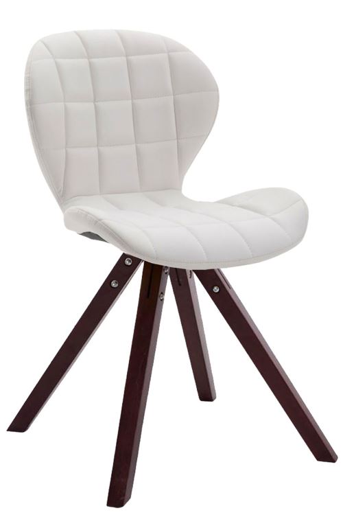 Chaise visiteur Alyssa similicuir piètement carré , Cappuccino/Blanc