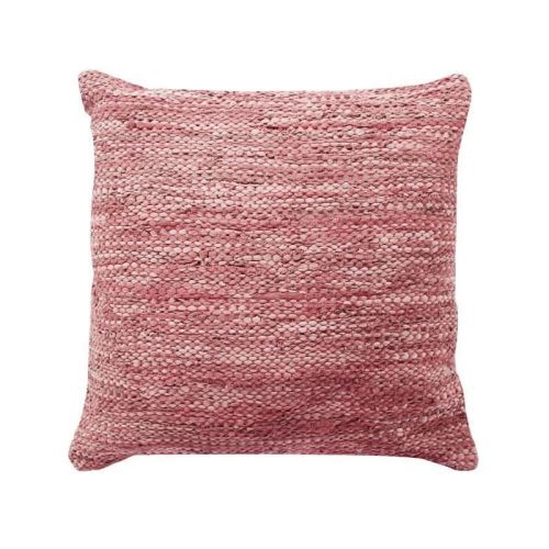 Coussin en cuir tressé Skin - 70 x 70 cm - Rose poudre