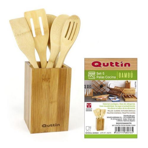 Set d'Ustensiles de Cuisine Quttin Bambou (5 Pcs)