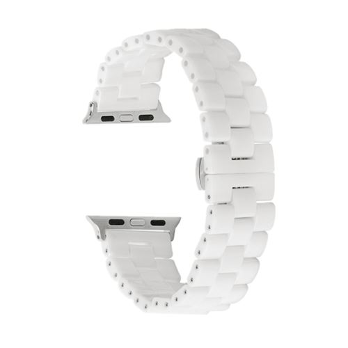Bracelet en TPU trois perles boucle papillon sangle céramique blanc pour votre Apple Watch 3/2/1 42mm