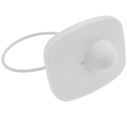 Étiquette anti-vol compatible EAS RF 8.2MHz 48x42mm blanc avec câble en acier