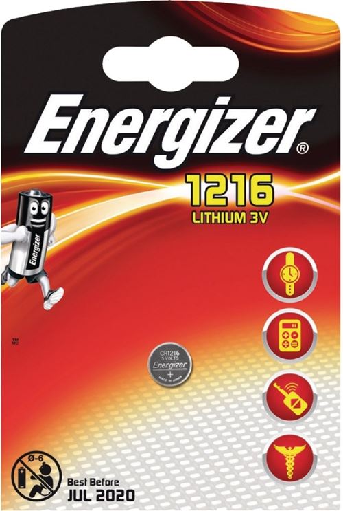 Energizer pile bouton Lithium 3V CR1216 par pièce